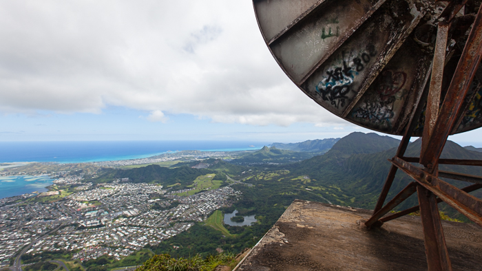 The Stairway to Heaven, or the Haiku Stairs, an adventure travel destination in Oahu, Hawaii.