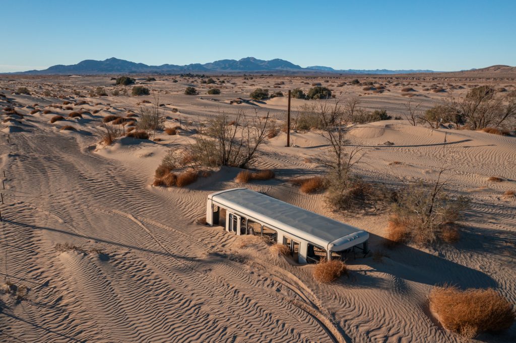 abandoned sand dune mojave desert ruins - Newberry Springs, california