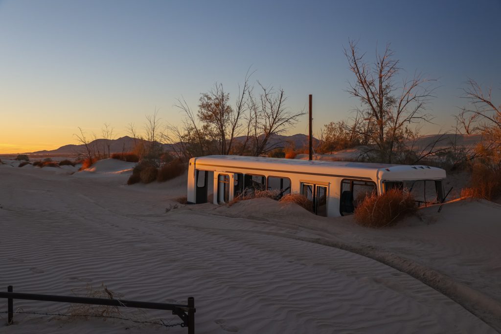 Mojave Desert sand dune homes - Newberry Springs, California - abandoned ruins