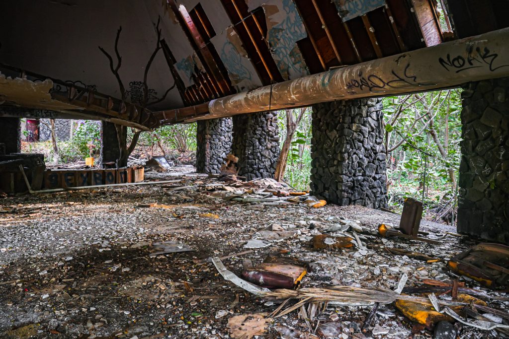 remains of hawaii C. Brewer Company's ruined punaluu resort