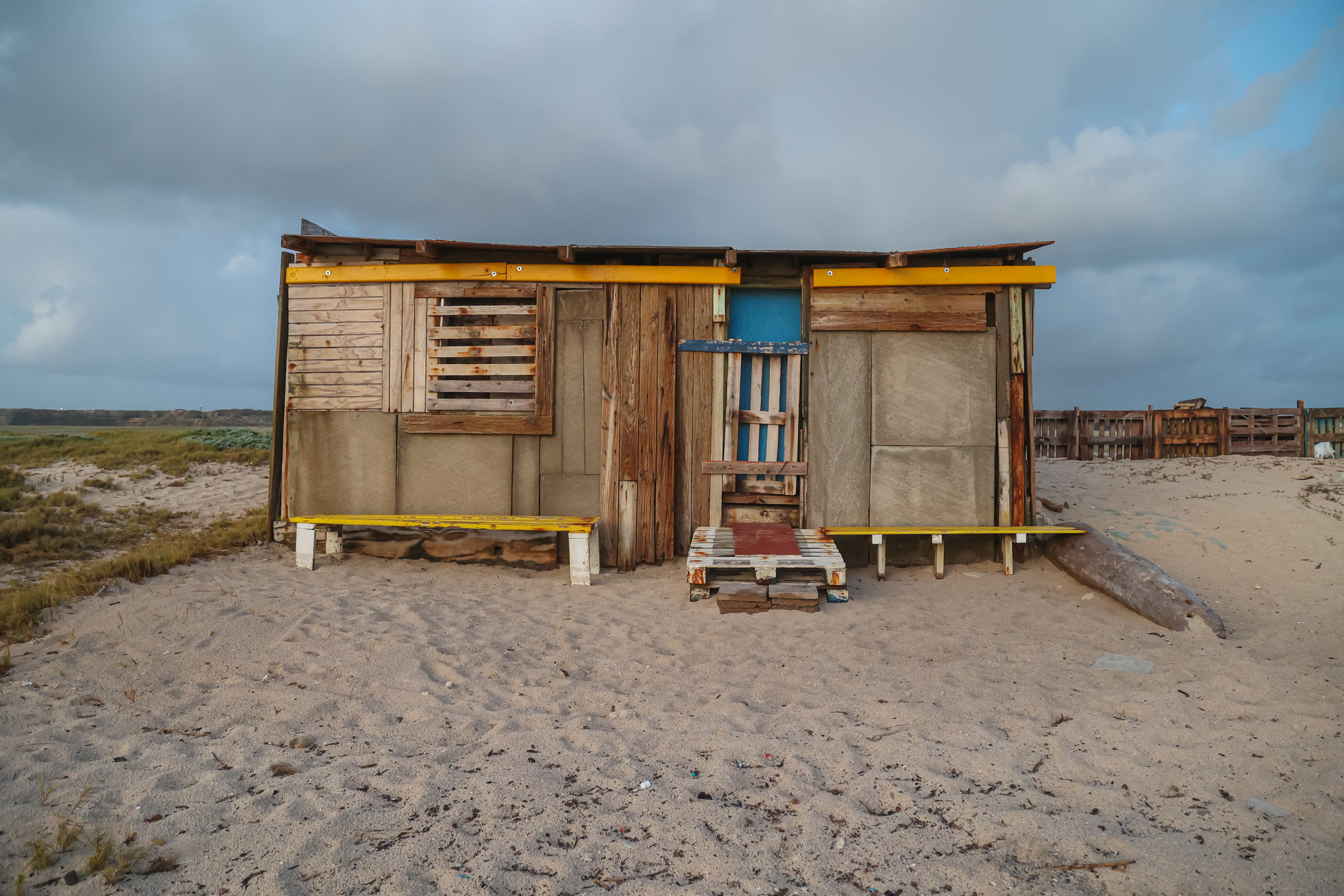 abandoned cabin shack beach, aruba, caribbean